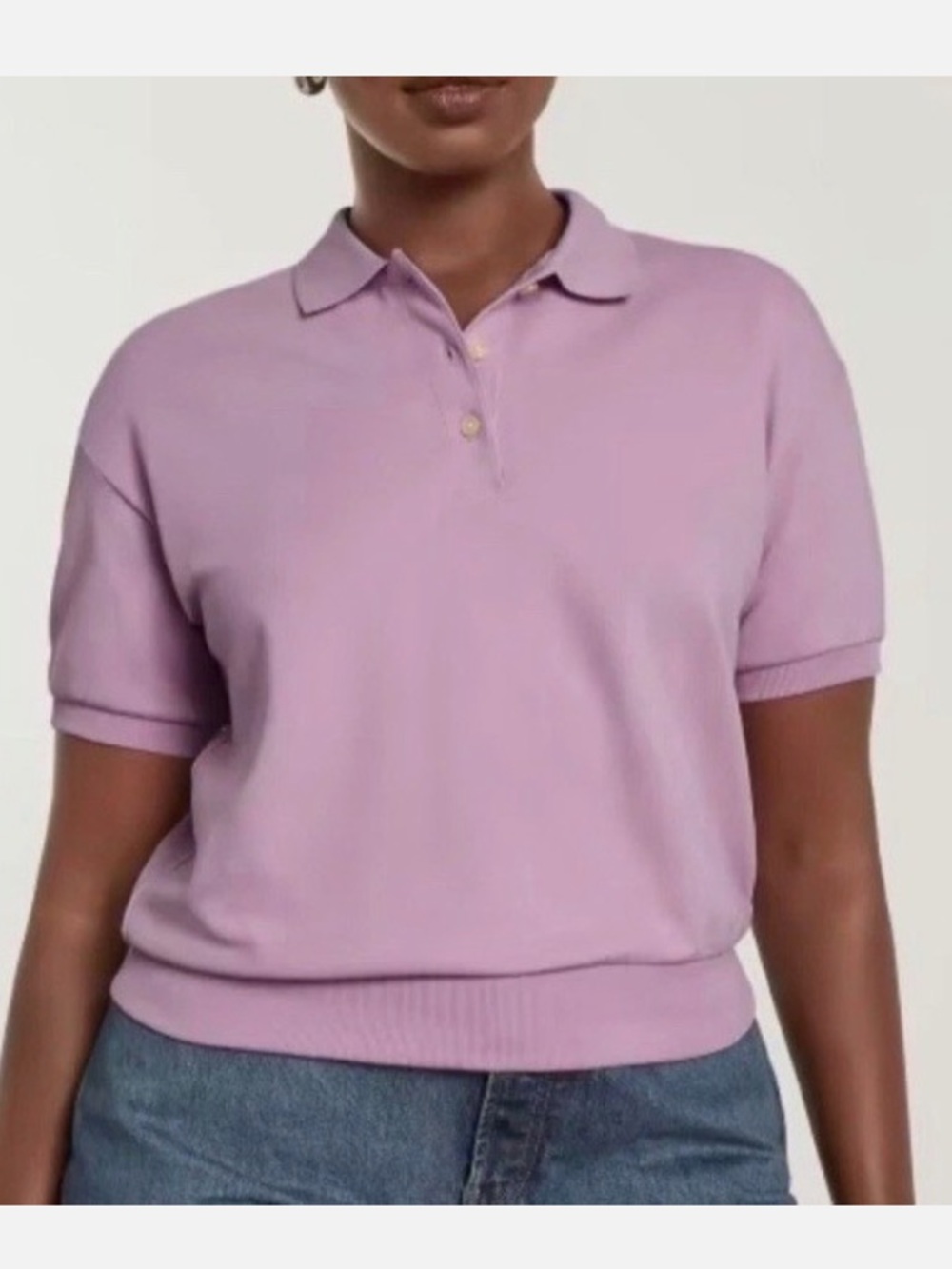 Everlane Organic Cotton Oversized Polo Lilac Purple Size XS NWT